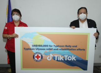 TikTok has officially turned over its US$150,000 donation to the Philippine National Red Cross
